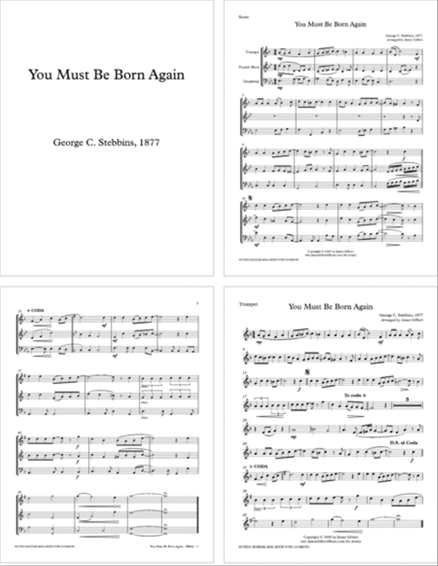 You Must Be Born Again Brass Ensemble scores gallery preview page 1
