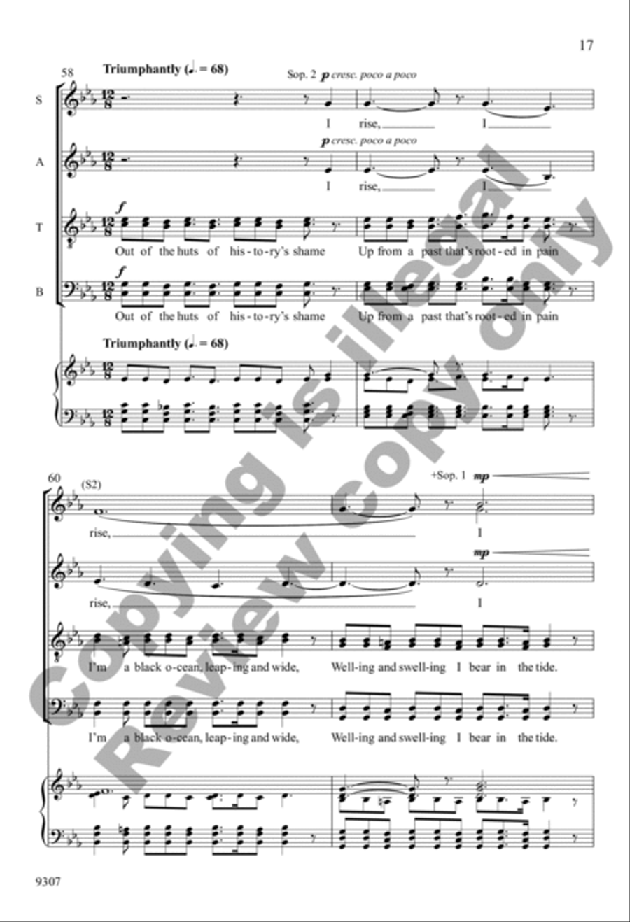 Like Moons and Like Suns, I'll Rise 4-Part scores gallery preview page 17