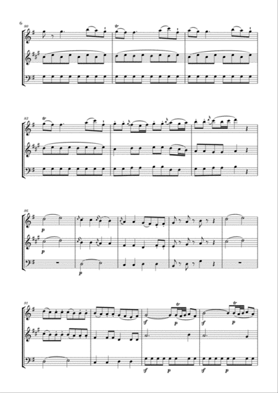 Eine Kleine Nachtmusik for Flute, Clarinet and Bassoon Woodwind Trio scores gallery preview page 6