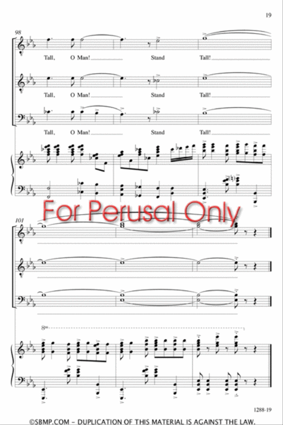 Stand Tall, O Man! - TTB/TBB Octavo TTB scores gallery preview page 18