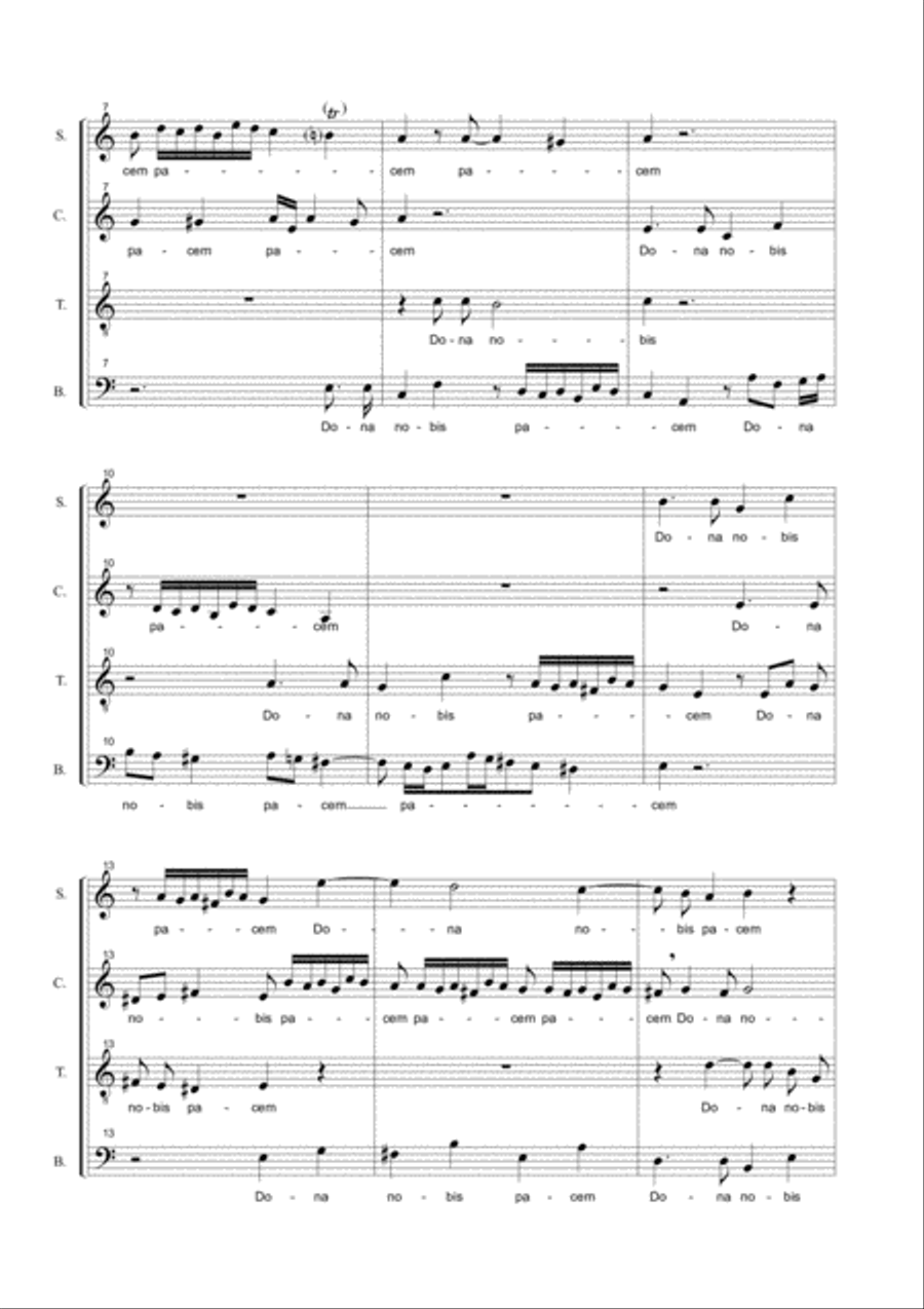 DONA NOBIS PACEM - Beethoven - For SATB Choir 4-Part scores gallery preview page 3