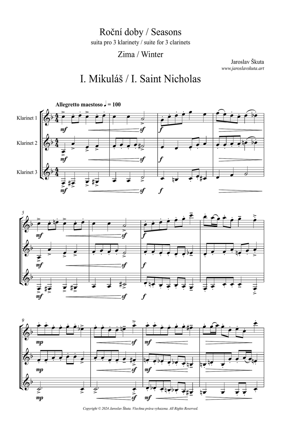 Seasons - Winter suite for 3 clarinets Woodwind Trio scores gallery preview page 2