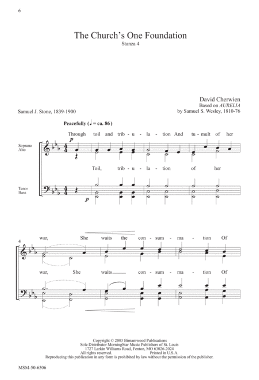 Five Choral Stanzas, Set 1 4-Part scores gallery preview page 6