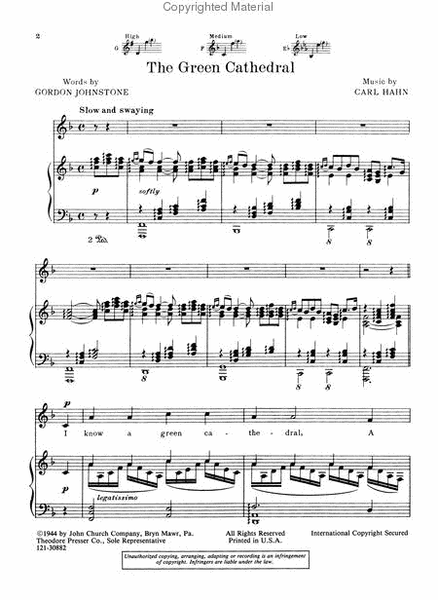 The Green Cathedral Chamber Music - Sheet Music