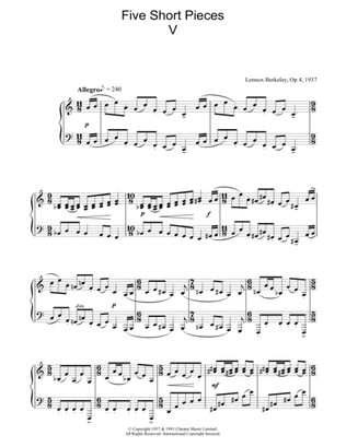 Five Short Pieces, No. 5, Op. 4