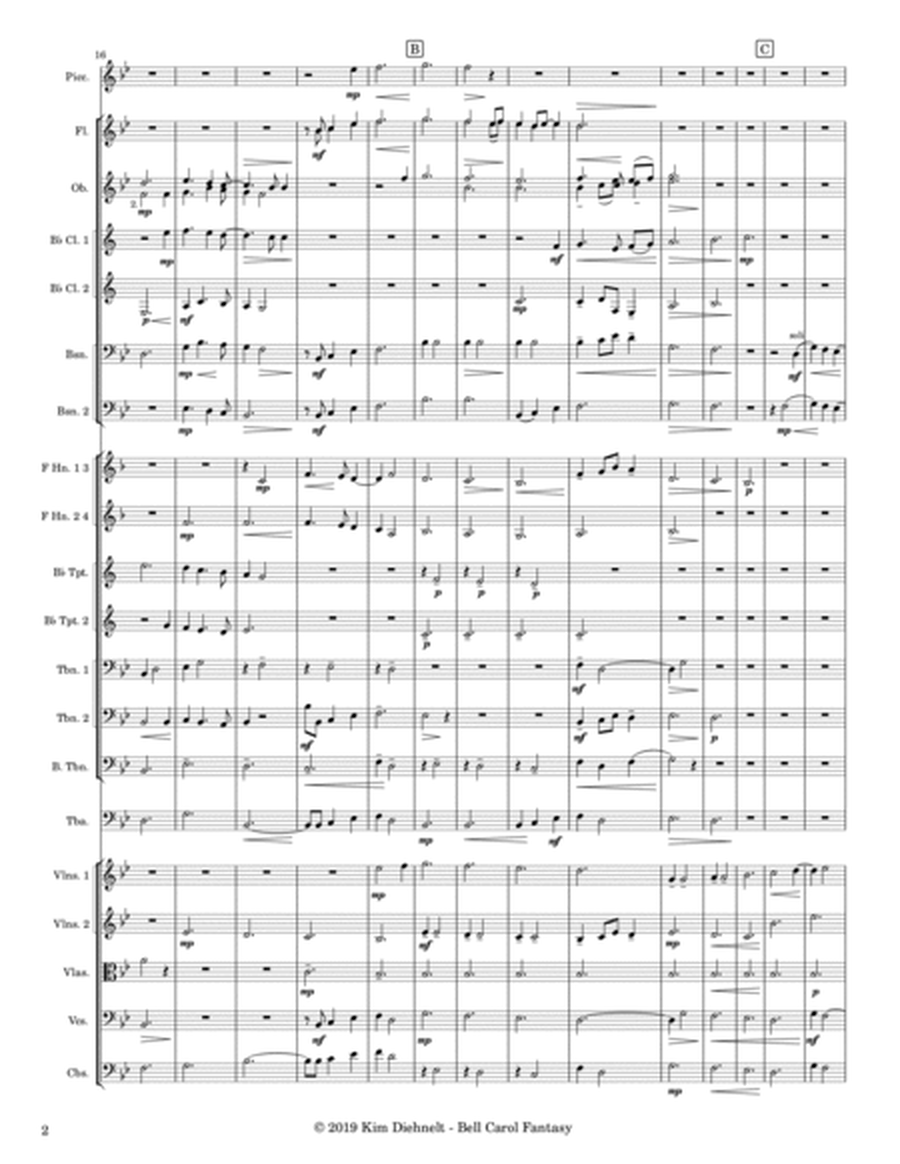 Bell Carol Fantasy for Orchestra (Score) - Score Only image number null