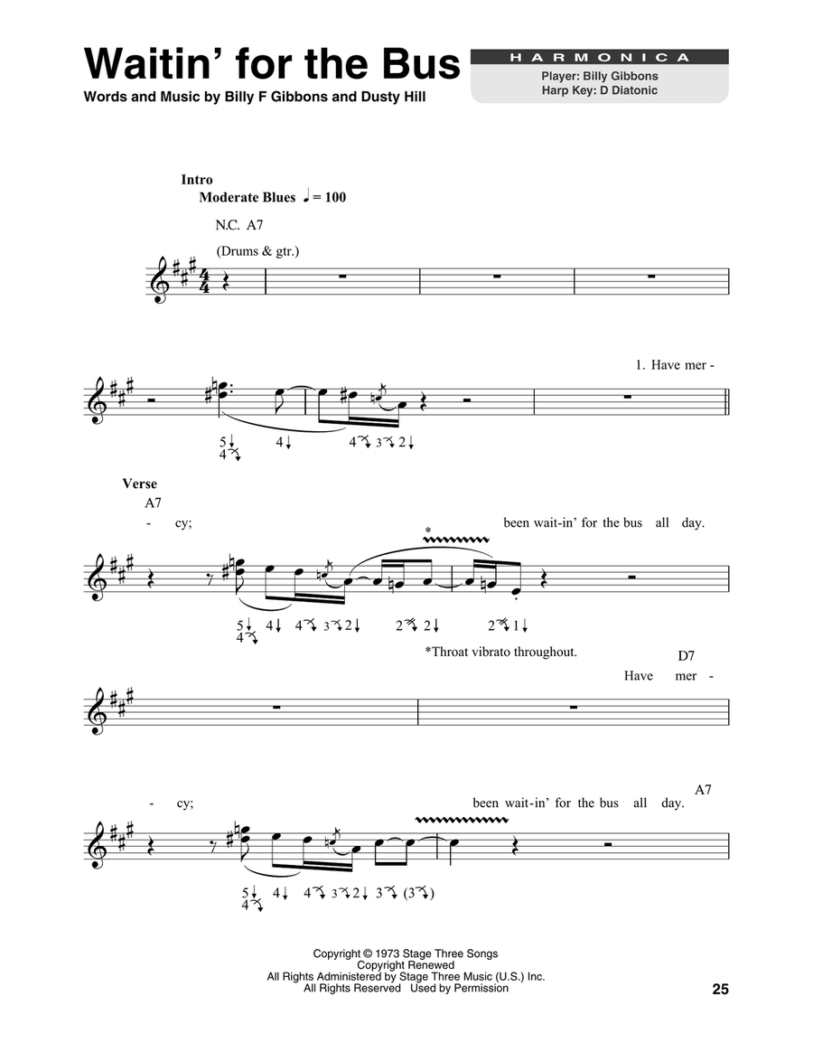 Waitin' For The Bus Harmonica scores gallery preview page 1