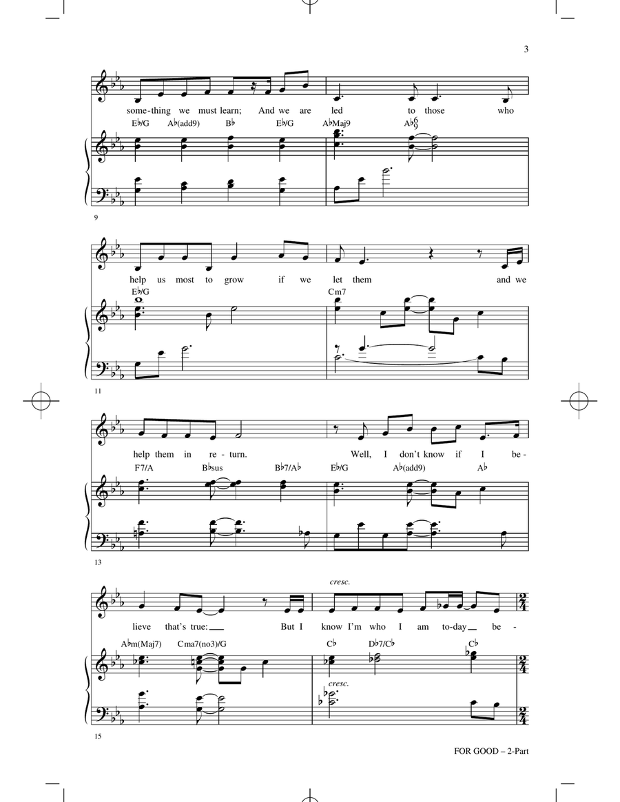 For Good (from Wicked) (arr. Mac Huff) 2-Part scores gallery preview page 2