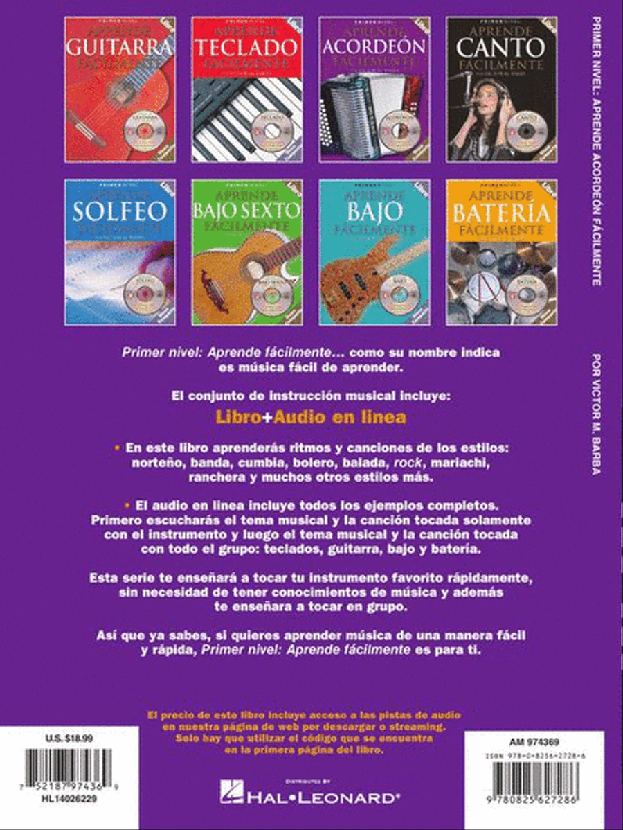 Primer Nivel: Aprende Acordeon Facilmente Accordion scores gallery preview page 12
