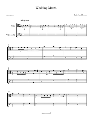 wedding march mendelssohn Viola and Cello sheet music