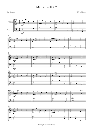mozart k2 minuet in f Oboe and Bassoon sheet music