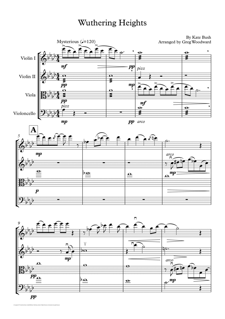 Wuthering Heights String Quartet scores gallery preview page 1