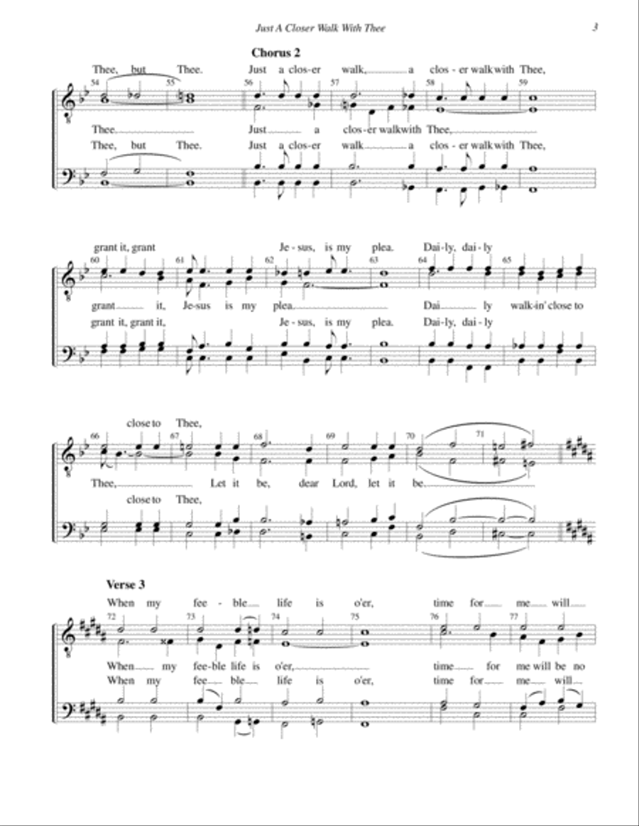 JUST A CLOSER WALK WITH THEE TTBB scores gallery preview page 3