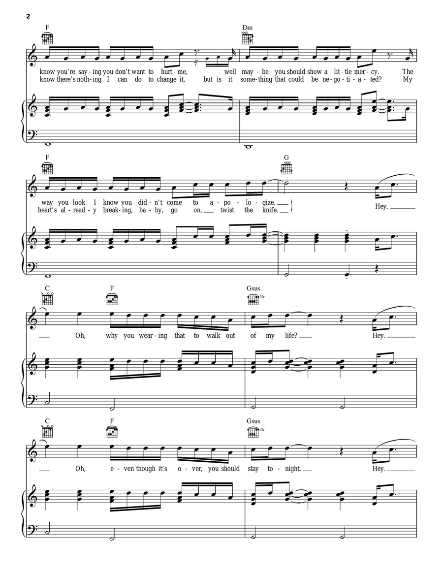 Love You Goodbye Love You Goodbye Piano, Vocal, Guitar scores gallery preview page 2