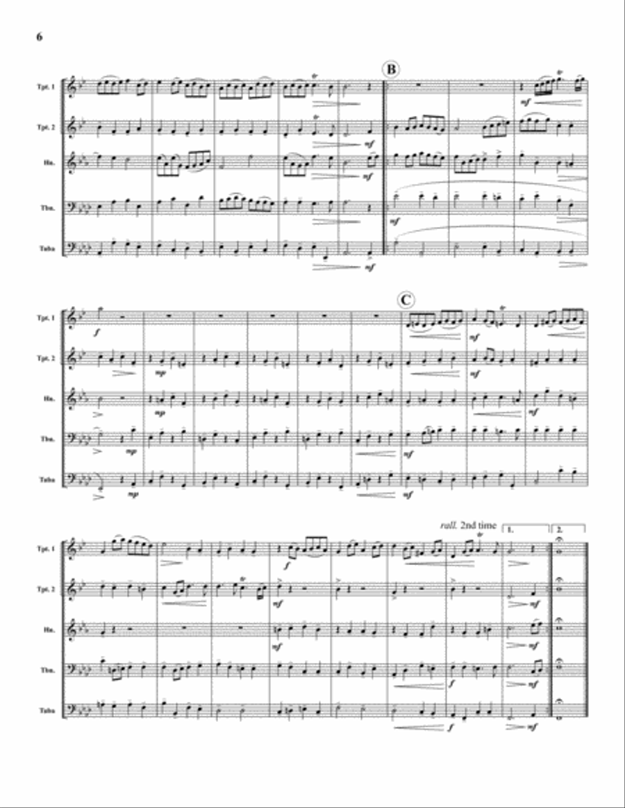 Abdelazer Suite Brass Quintet scores gallery preview page 6