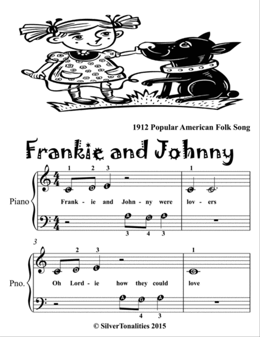 Frankie and Johnny Beginner Piano Sheet Music Easy Piano scores gallery preview page 2