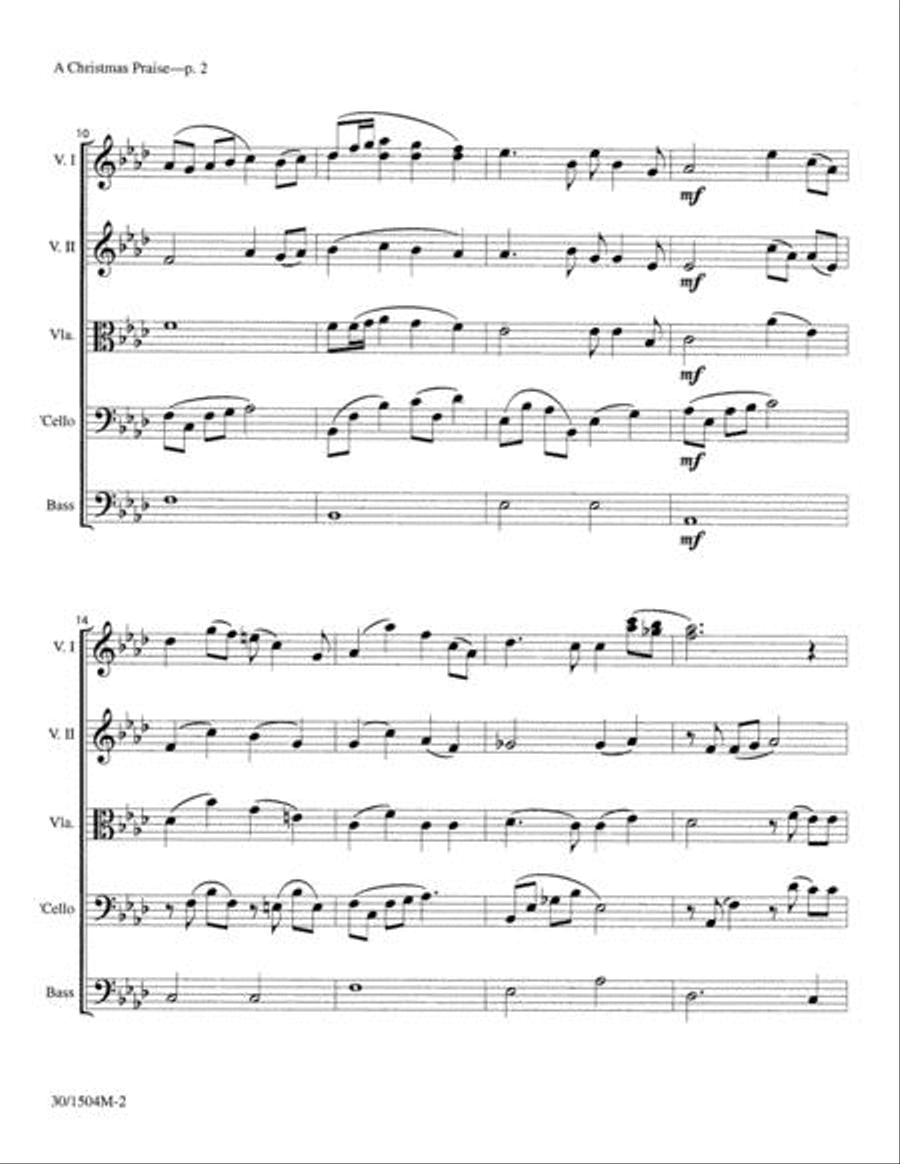 A Christmas Praise - String Score Choir scores gallery preview page 3