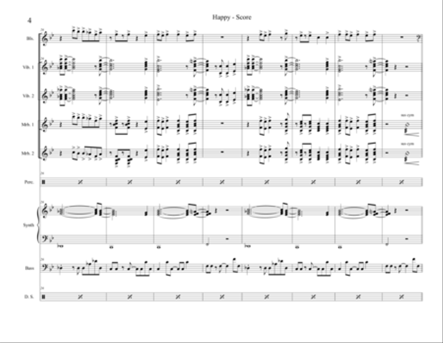 Happy Happy Percussion Ensemble scores gallery preview page 4