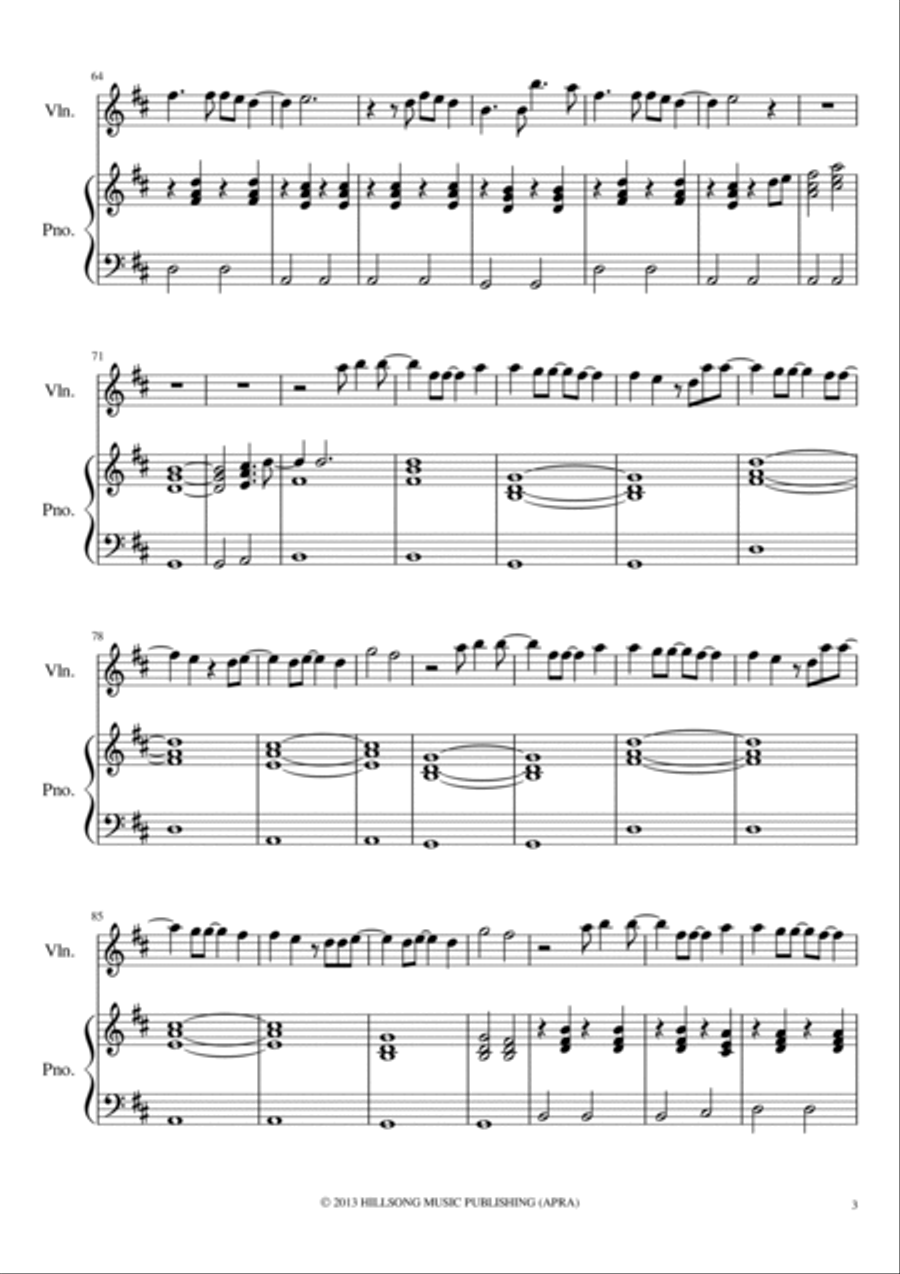 Oceans (where Feet May Fail) Violin Solo scores gallery preview page 3