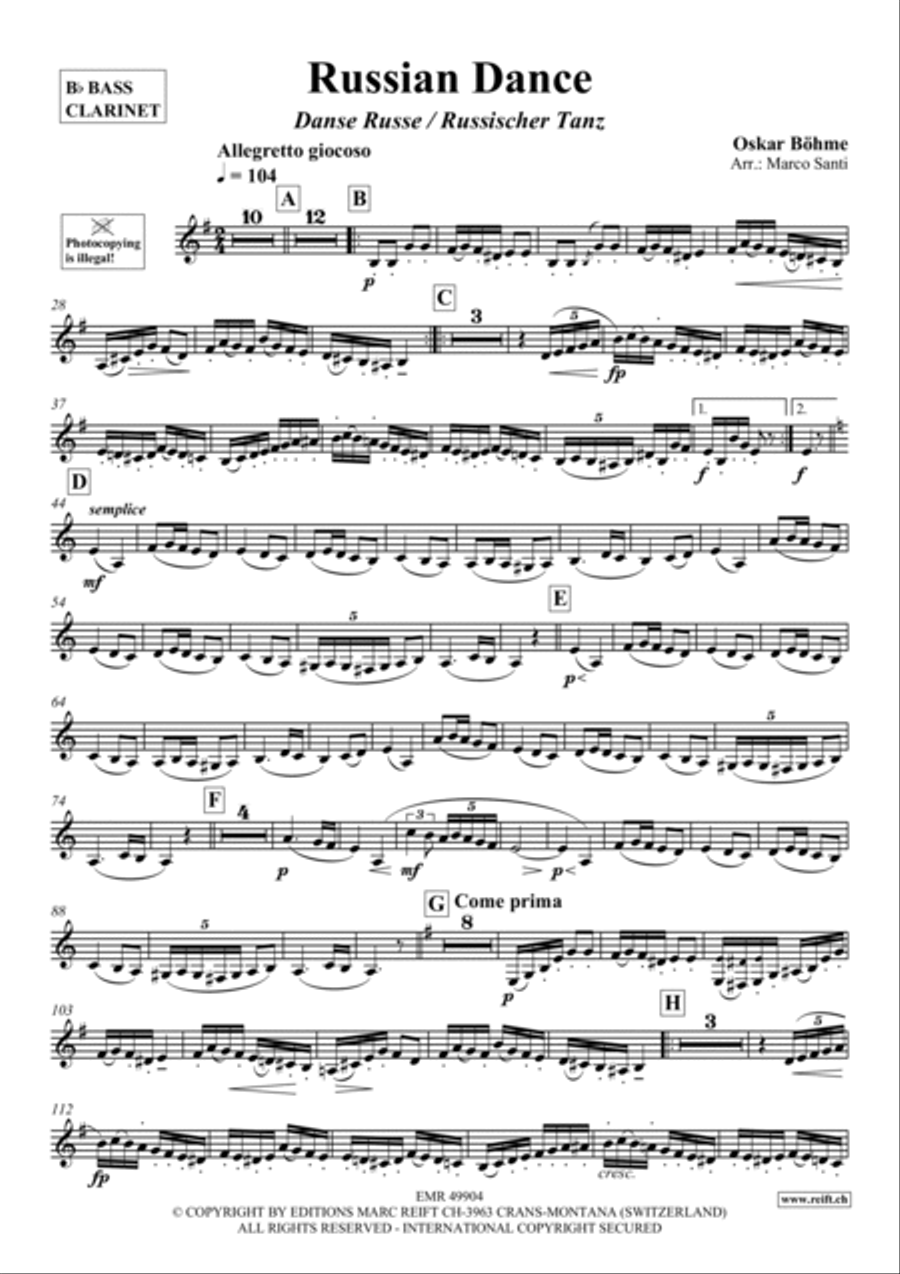 Russian Dance Bass Clarinet scores gallery preview page 2