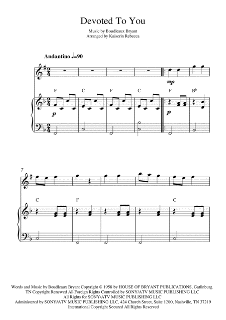 Devoted To You Devoted To You Tenor Saxophone scores gallery preview page 1