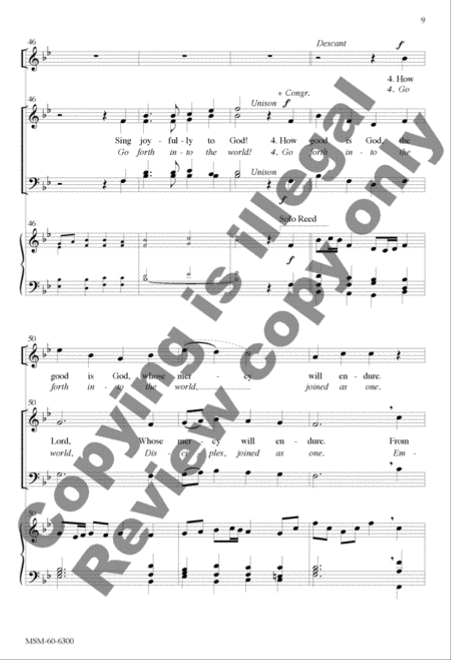 Sing Joyfully to God! Go Forth into the World! 4-Part scores gallery preview page 9