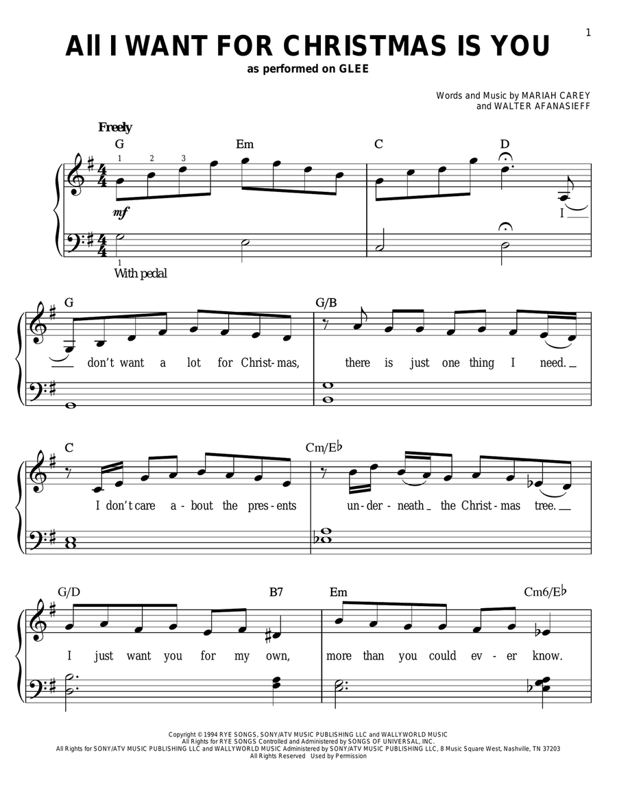 All I Want For Christmas Is You Voice scores gallery preview page 1