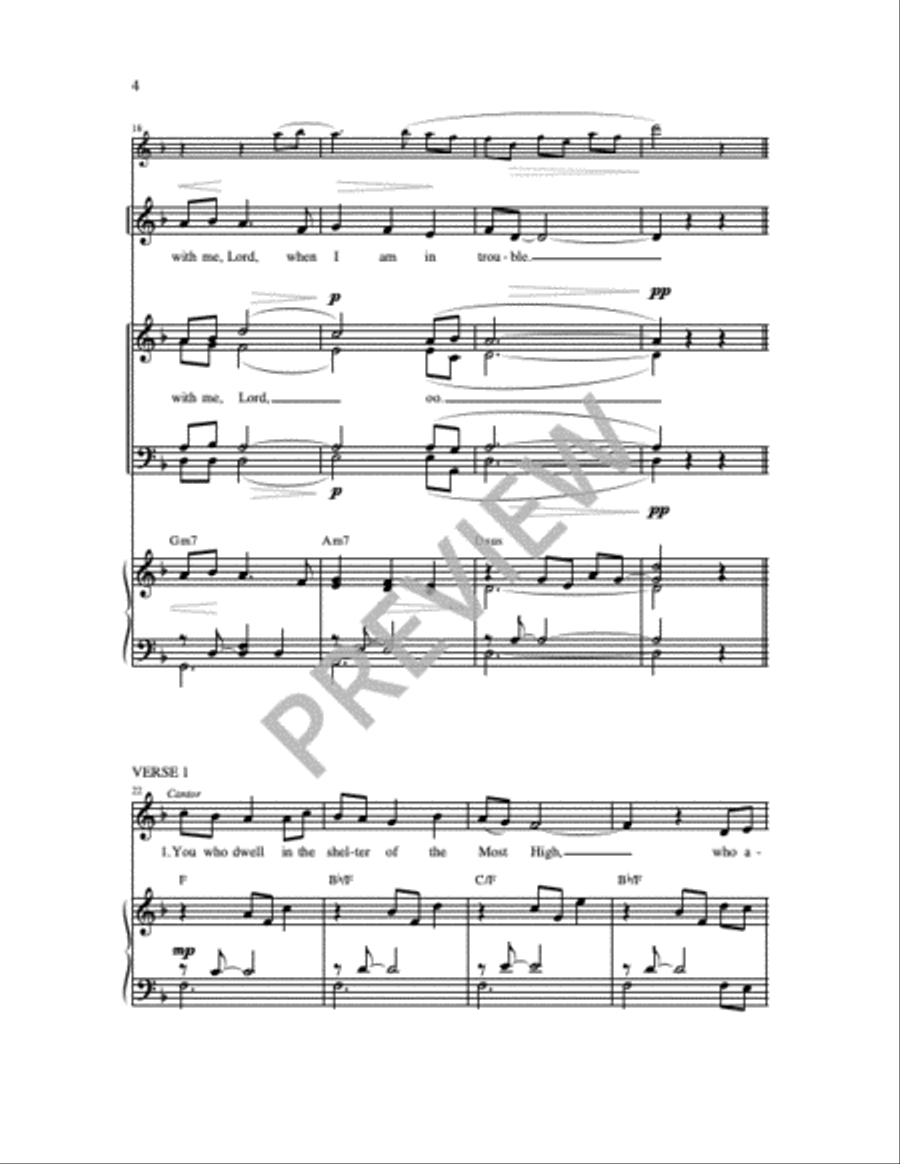 Be with Me, Lord: Psalm 91 4-Part scores gallery preview page 9