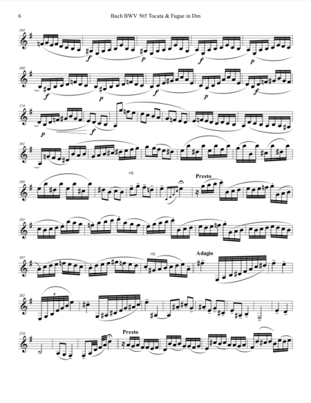 Bach BWV 565 Tocata & Fugue in Dm Fantasy for Solo Unaccompanied Clarinet