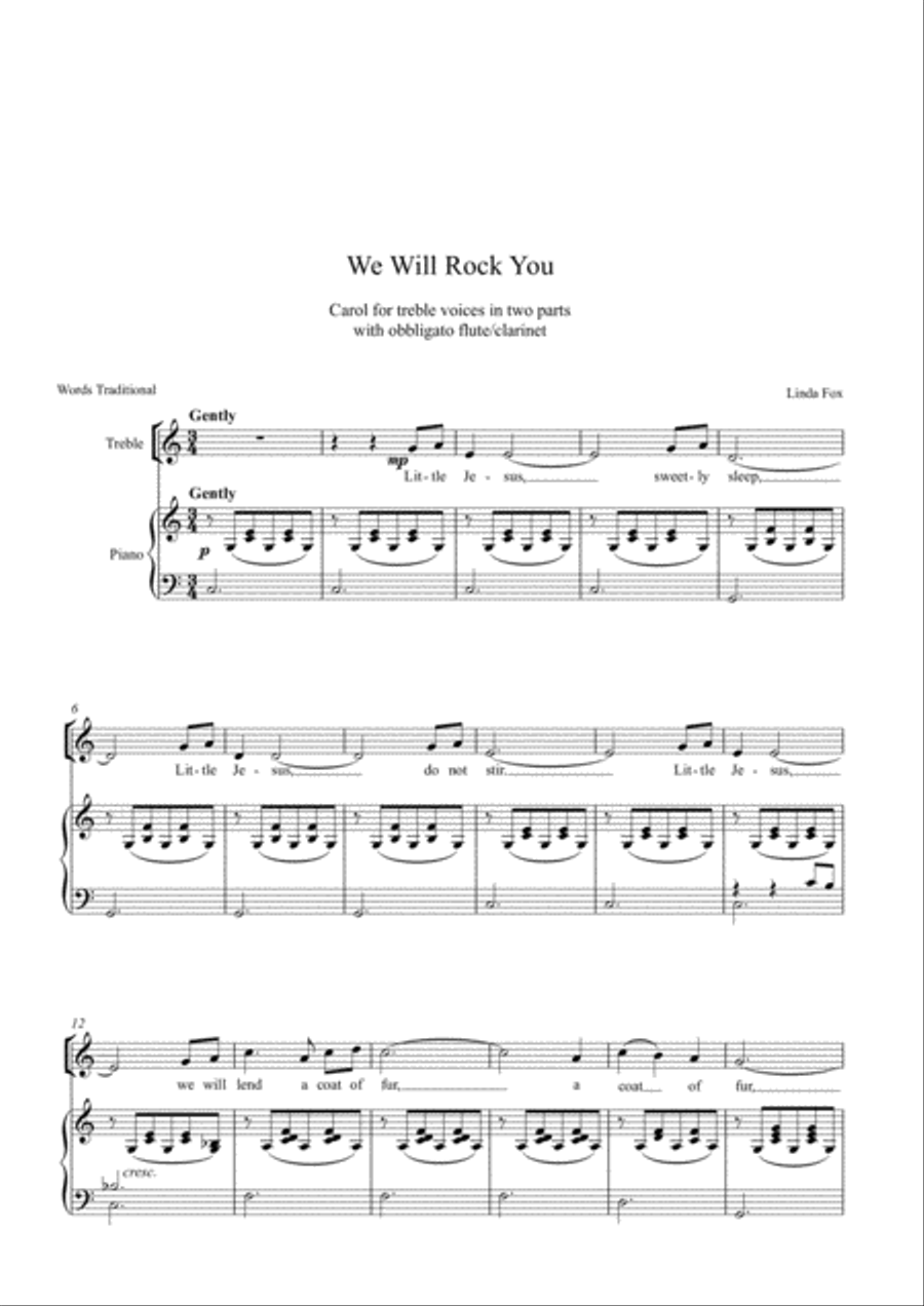 We Will Rock You (Little Jesus Sweetly Sleep) SA scores gallery preview page 1