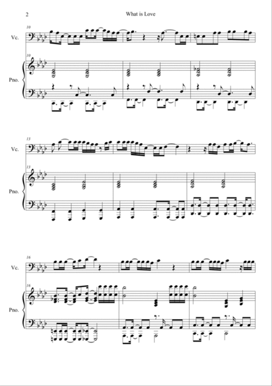 What Is Love? Piano scores gallery preview page 2