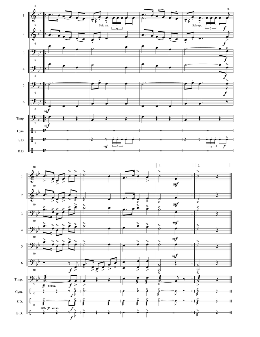Finland National Anthem: Maamme (Our Land) Large Ensemble scores gallery preview page 5