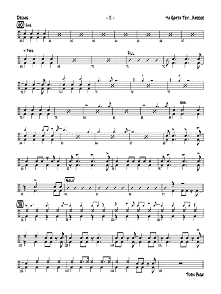 Ya Gotta Try ... Harder: Drums Jazz Ensemble scores gallery preview page 3