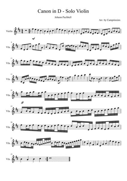 Canon in D Solo Violin image number null