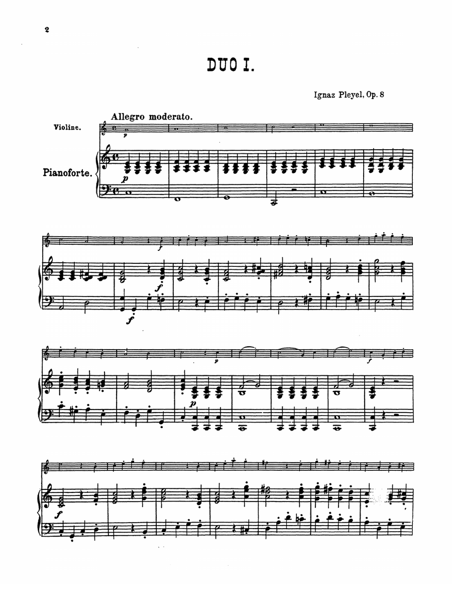 Pleyel: Six Duets, Op. 8