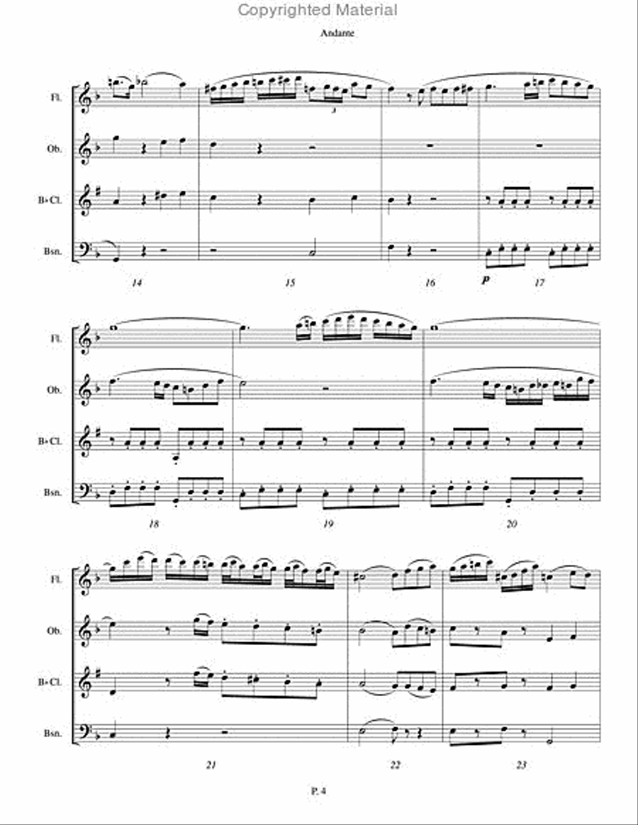Andante, K. 616 - Woodwind Quintet Woodwind Quartet scores gallery preview page 3