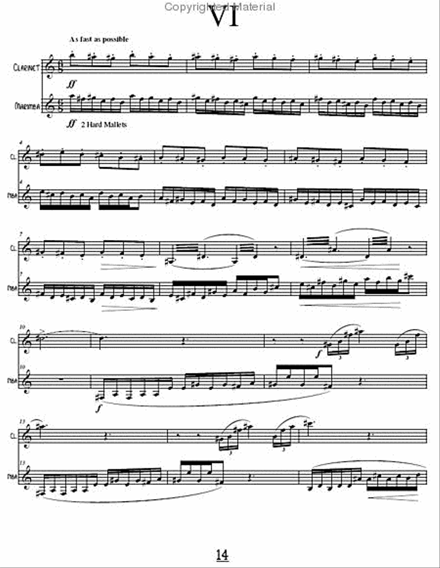 Prisms for Clarinet & Marimba B-Flat Clarinet scores gallery preview page 3