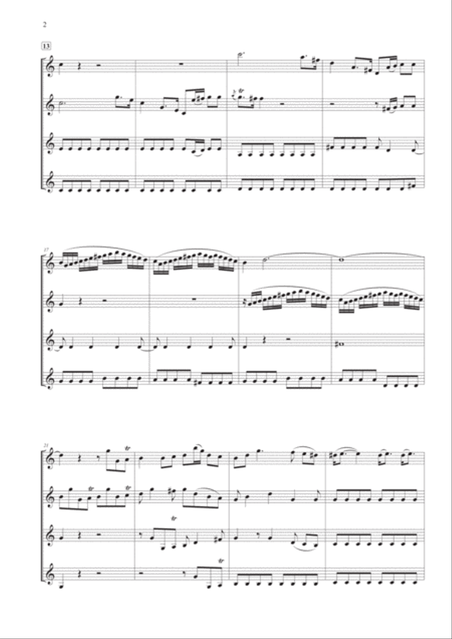 Divertimento N° 1 K. 136 for Clarinet Quartet Clarinet Quartet scores gallery preview page 2