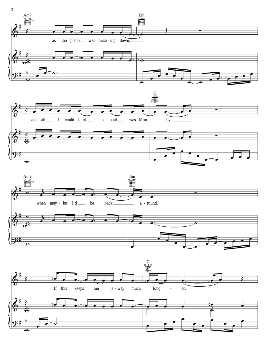 Landing In London Piano, Vocal, Guitar scores gallery preview page 2