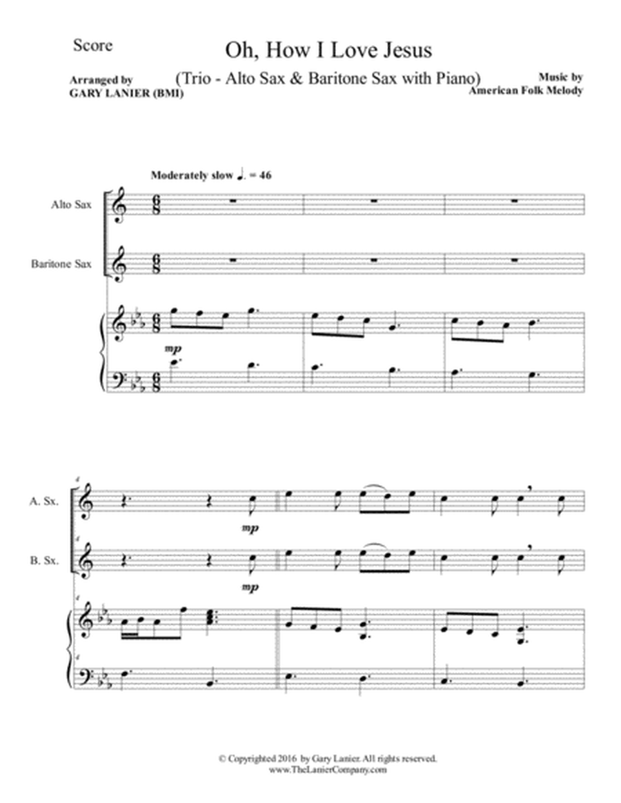 OH, HOW I LOVE JESUS (Trio – Alto Sax & Baritone Sax with Piano... Parts included) image number null