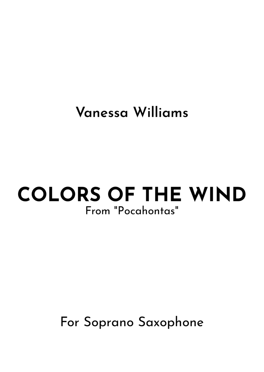 Colors Of The Wind Colors Of The Wind Soprano Saxophone scores gallery preview page 1
