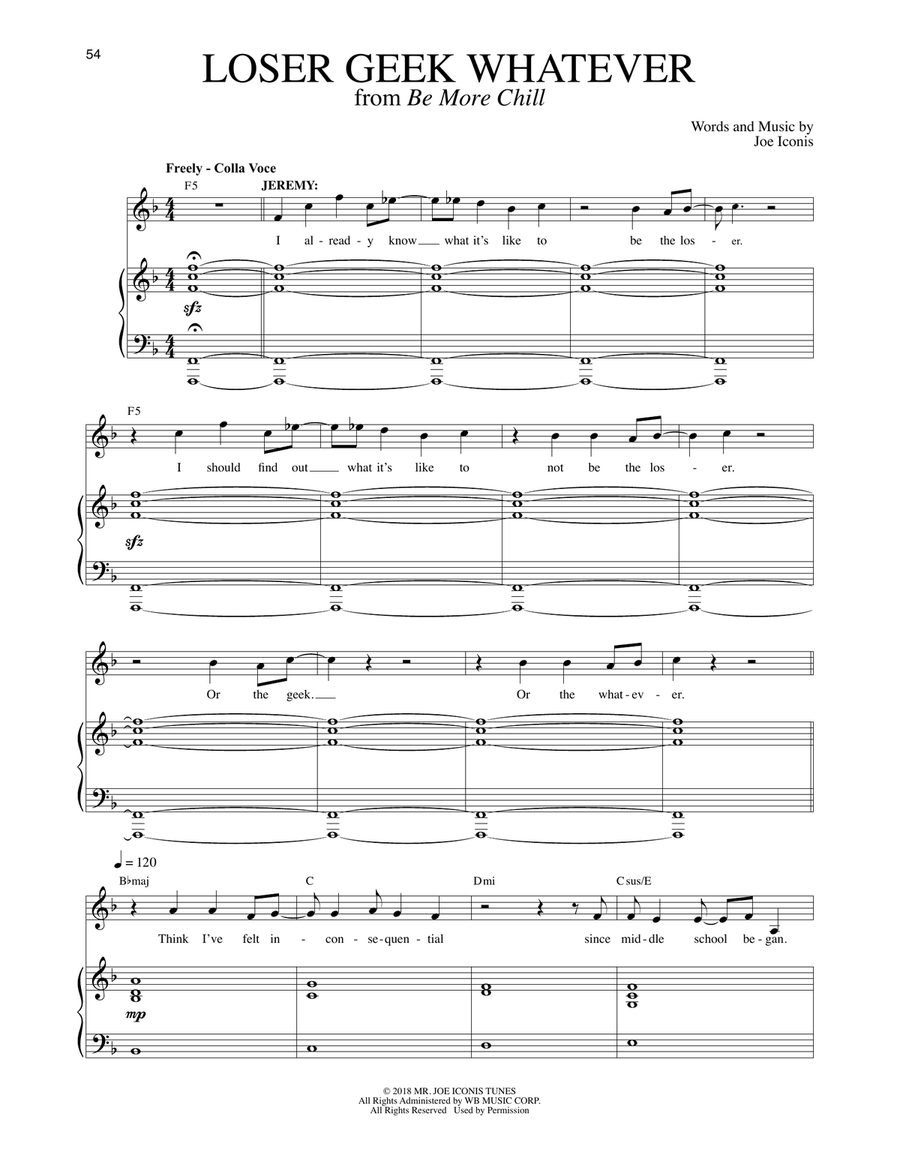 Loser Geek Whatever (from Be More Chill) Voice scores gallery preview page 1