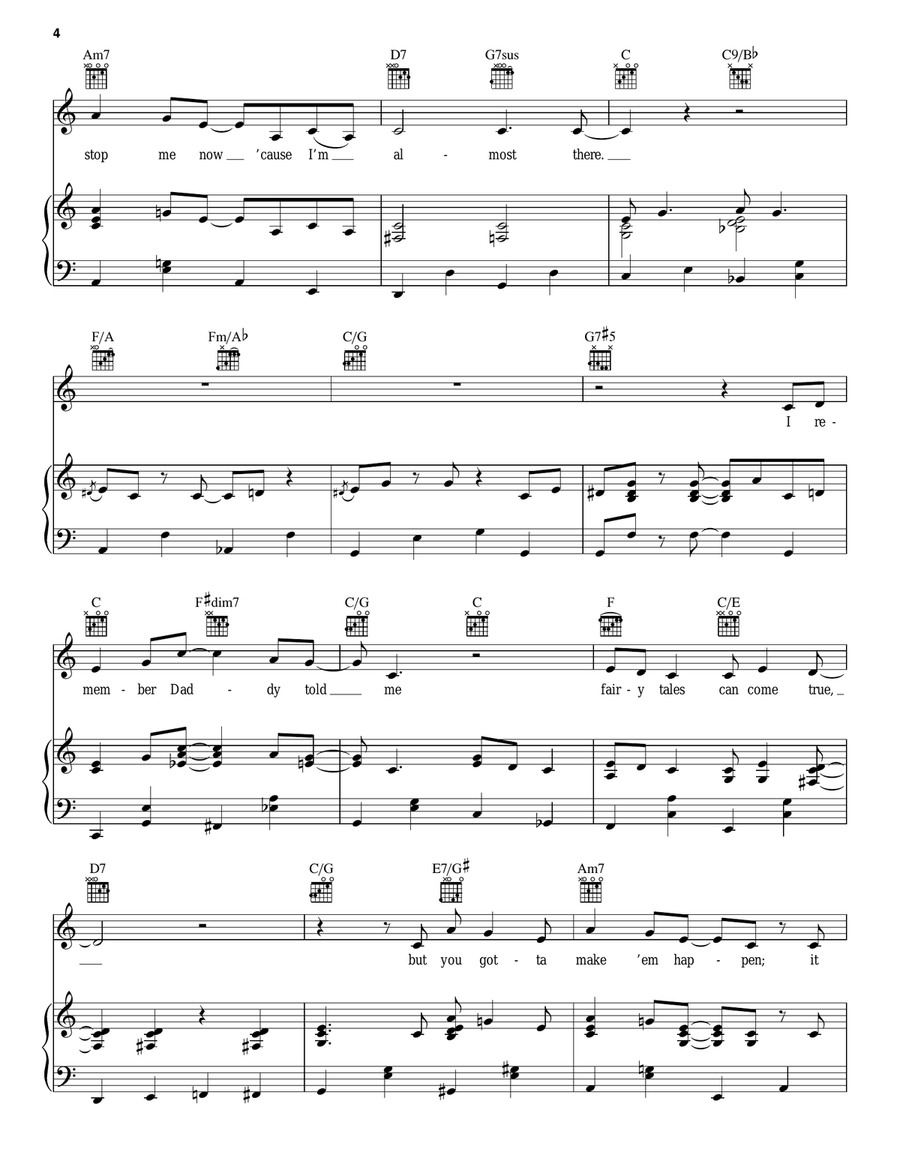 Almost There (from The Princess and the Frog) Piano, Vocal, Guitar scores gallery preview page 4