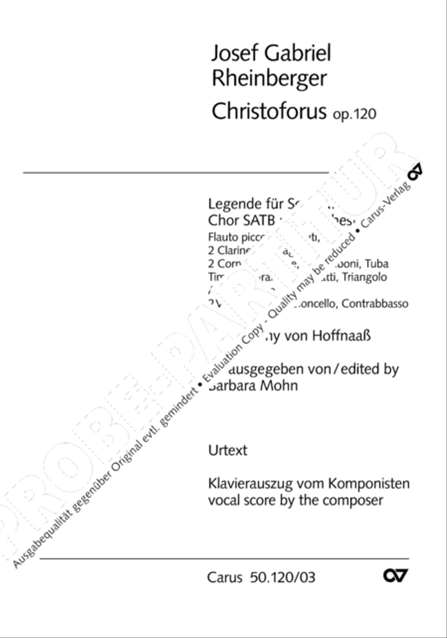 Christoforus + Das Tochterlein des Jairus (Gesamtausgabe, Bd. 9) 4-Part scores gallery preview page 2