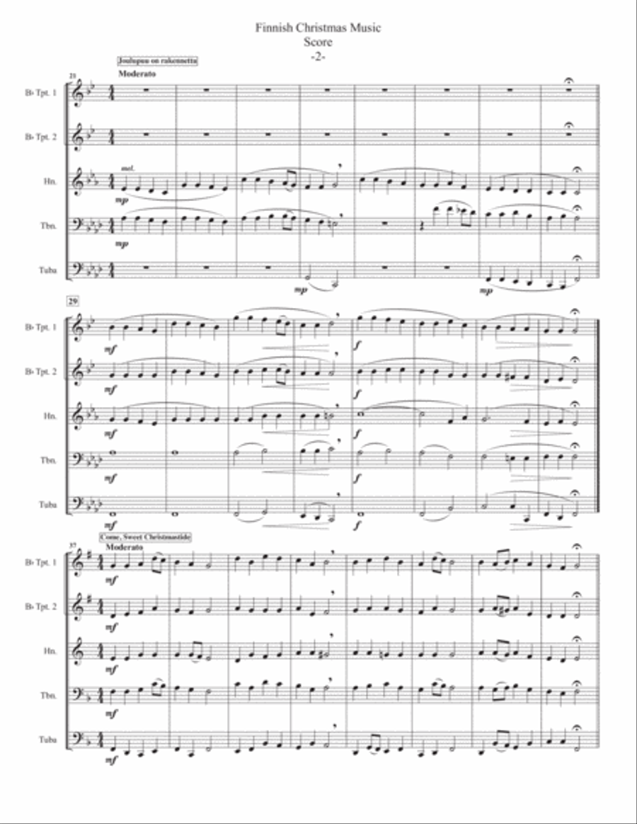 Finnish Christmas Music For Brass Quintet Brass Quintet scores gallery preview page 4