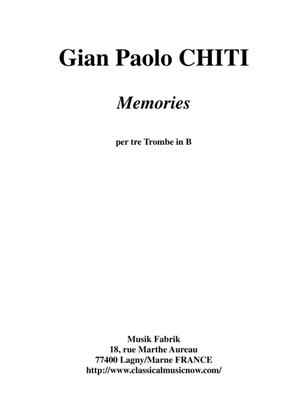 Book cover for Gian Paolo Chiti: Memories for three Bb trumpets