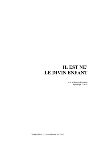 IL EST NE' LE DIVIN ENFANT - Arr. for SATB Choir (and Organ) image number null