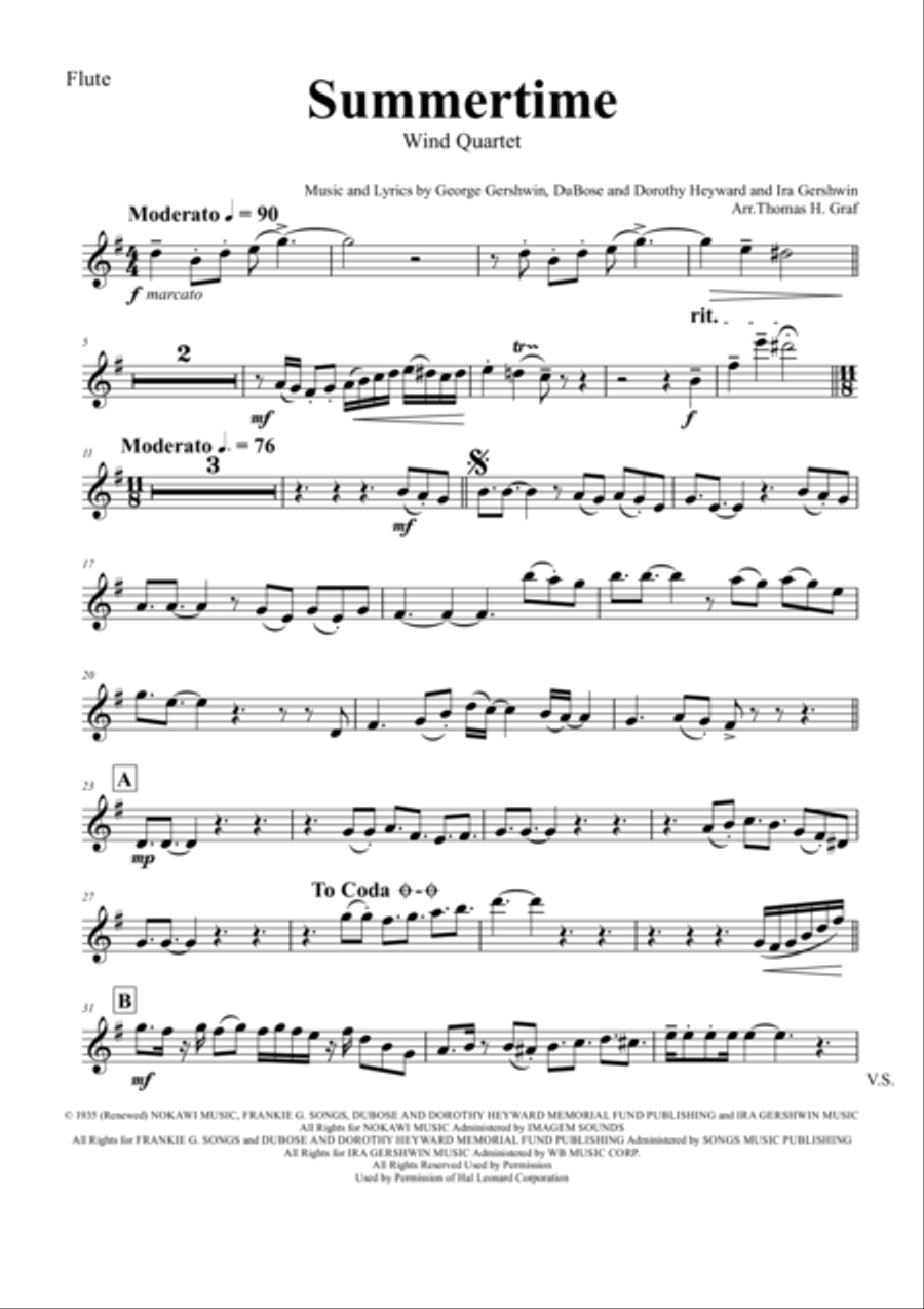 Summertime Woodwind Quintet scores gallery preview page 5