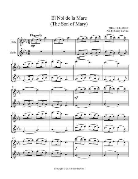 The Son of Mary, for Flute and Violin image number null