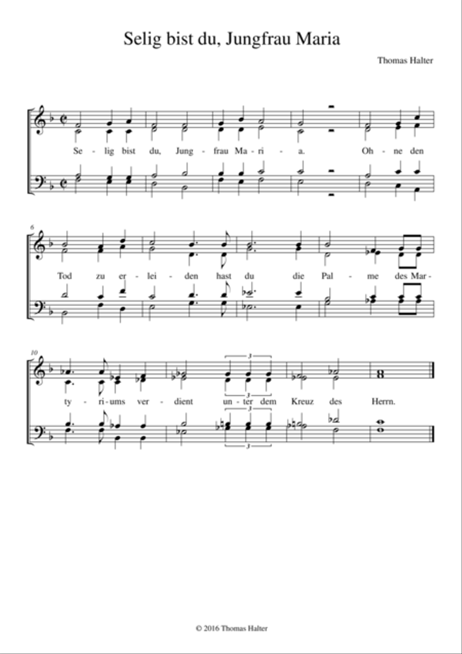 Selig bist du, Jungfrau Maria 4-Part scores gallery preview page 1